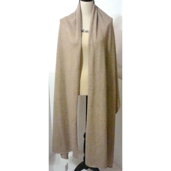 NWT New 100% Cashmere Scarf Wrap Long Womens Tan Ryllace Brown Taupe - Picture 2 of 14